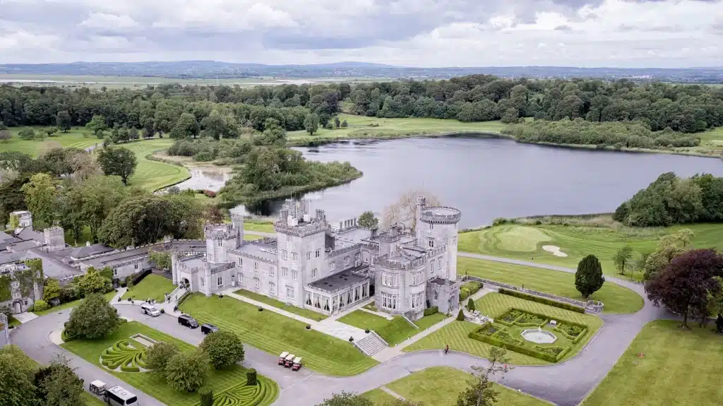Dromoland Castle picture from the sky. Luxury hotel trust SENSTEC for safety in their showers